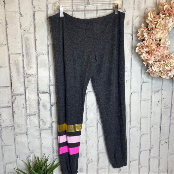 NWT Chaser gray gold metallic color stripes jogger - Picture 2 of 7